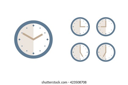 Time set icon. Clock set icon.