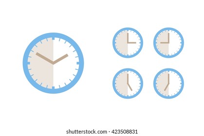 Time set icon. Clock set icon.