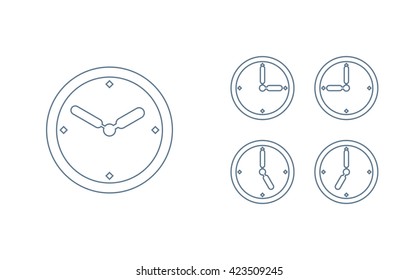 Time set icon. Clock set icon.