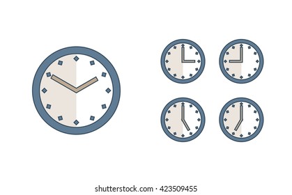Time set icon. Clock set icon.