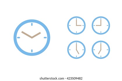Time set icon. Clock set icon.
