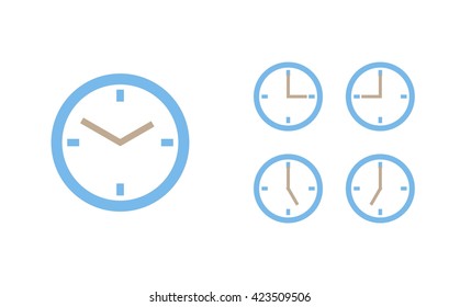 Time set icon. Clock set icon.