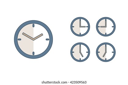 Time set icon. Clock set icon.