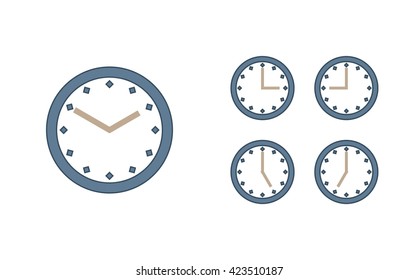 Time set icon. Clock set icon.