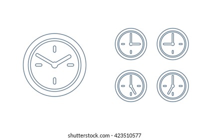 Time set icon. Clock set icon.