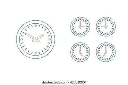 Time set icon. Clock set icon.