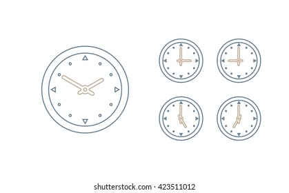 Time set icon. Clock set icon.