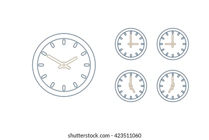 Time set icon. Clock set icon.