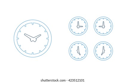 Time set icon. Clock set icon.