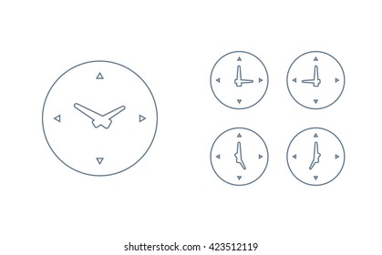 Time set icon. Clock set icon.