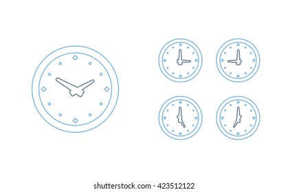 Time set icon. Clock set icon.