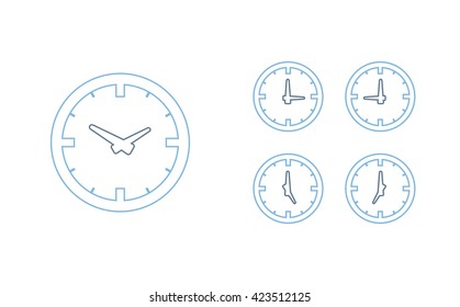 Time set icon. Clock set icon.