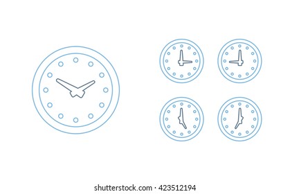 Time set icon. Clock set icon.