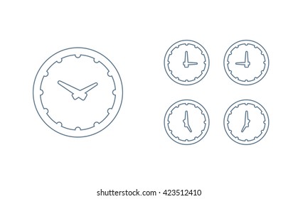 Time set icon. Clock set icon.