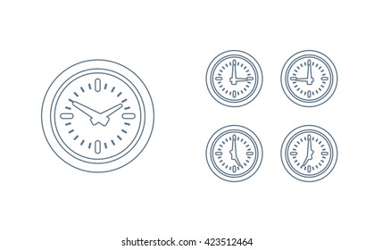 Time set icon. Clock set icon.