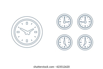 Time set icon. Clock set icon.