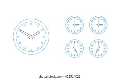 Time set icon. Clock set icon.