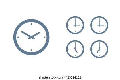 Time set icon. Clock set icon.