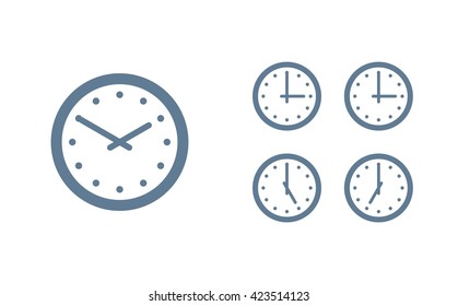 Time set icon. Clock set icon.