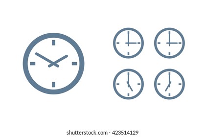 Time set icon. Clock set icon.