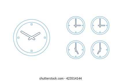 Time set icon. Clock set icon.