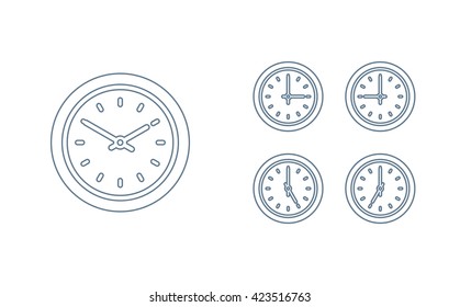 Time set icon. Clock set icon.