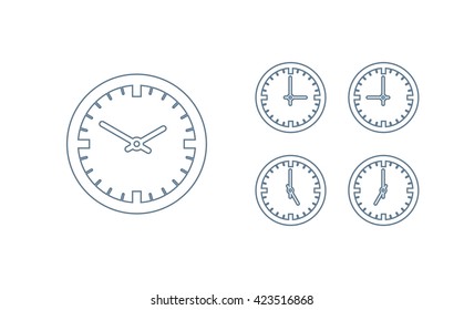 Time set icon. Clock set icon.