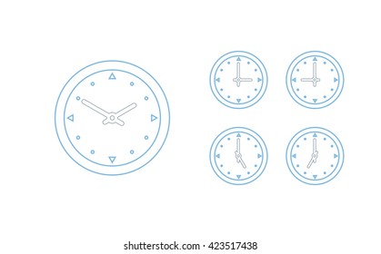 Time set icon. Clock set icon.
