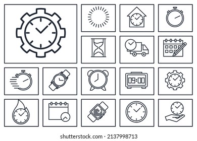 Plantilla de símbolo de icono de conjunto de tiempo para ilustración vectorial de colección de diseño gráfico y web