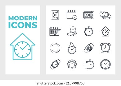Plantilla de símbolo de icono de conjunto de tiempo para ilustración vectorial de colección de diseño gráfico y web