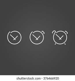Time set icons draw effect. Vector illustration.