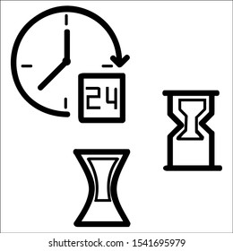 Time set of vector icons doodle style.