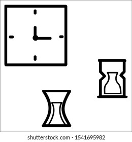 Time set of vector icons doodle style.