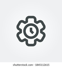establecer hora Símbolo de icono aislado en fondo blanco. Ilustración vectorial