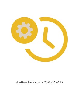 Time setting outline icon with color