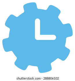 Time settings icon from Business Bicolor Set. This flat vector symbol uses blue color, rounded angles, and isolated on a white background.