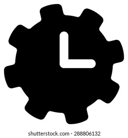 Time settings icon from Business Bicolor Set. This flat vector symbol uses black color, rounded angles, and isolated on a white background.