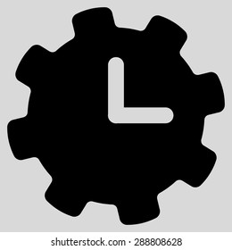 Time settings icon from Business Bicolor Set. This flat vector symbol uses black color, rounded angles, and isolated on a light gray background.