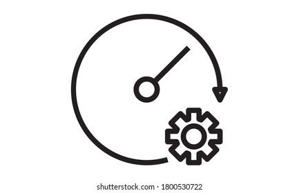 Time Settings icon flat style vector illustration.
