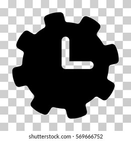 Time Settings icon. Vector illustration style is flat iconic symbol, black color, transparent background. Designed for web and software interfaces.