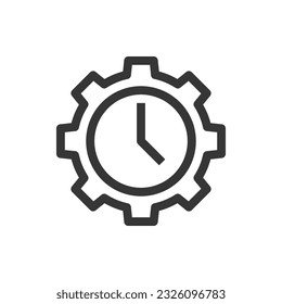 Icono de vector aislado de estilo de línea de configuración de tiempo