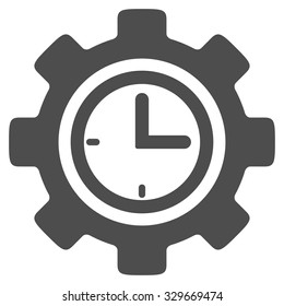 Time Setup vector icon. Style is flat symbol, gray color, rounded angles, white background.