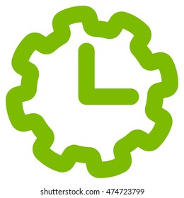 Time Setup vector icon. Style is linear flat icon symbol, eco green color, white background.