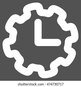 Time Setup vector icon. Style is stroke flat icon symbol, white color, gray background.