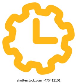 Time Setup vector icon. Style is linear flat icon symbol, yellow color, white background.