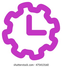 Time Setup vector icon. Style is contour flat icon symbol, violet color, white background.