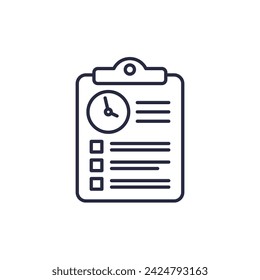 time sheet icon, timesheet line vector