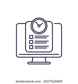 time sheet icon, timesheet software line vector