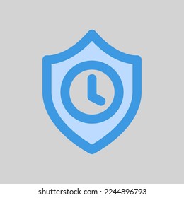 Icono de protector de tiempo en azul, uso para presentación de aplicación móvil del sitio web
