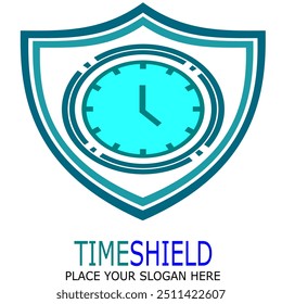 TIME SHIELD PLACE YOUR SLOGAN HERE VEKTOR